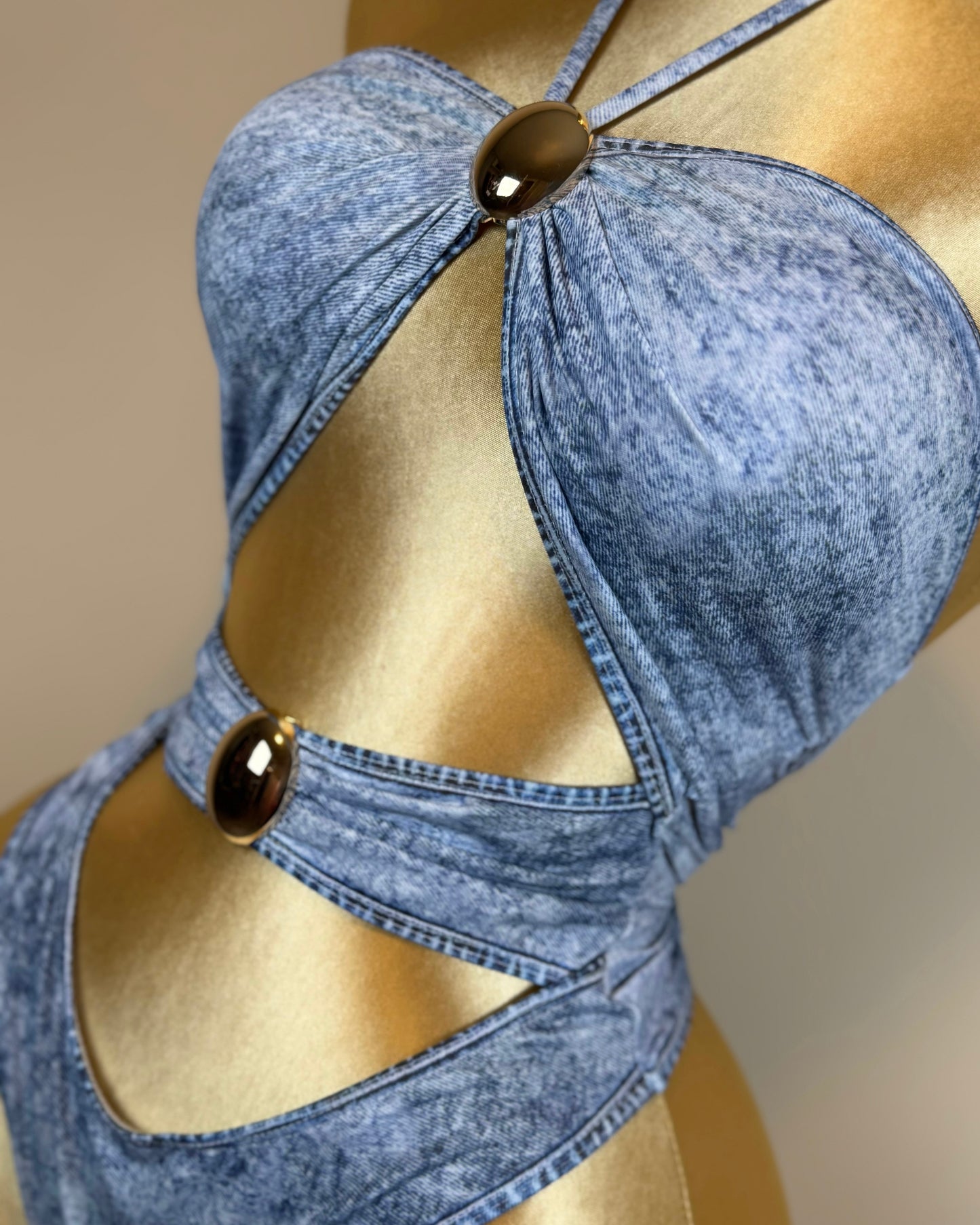 Denim style swimwear