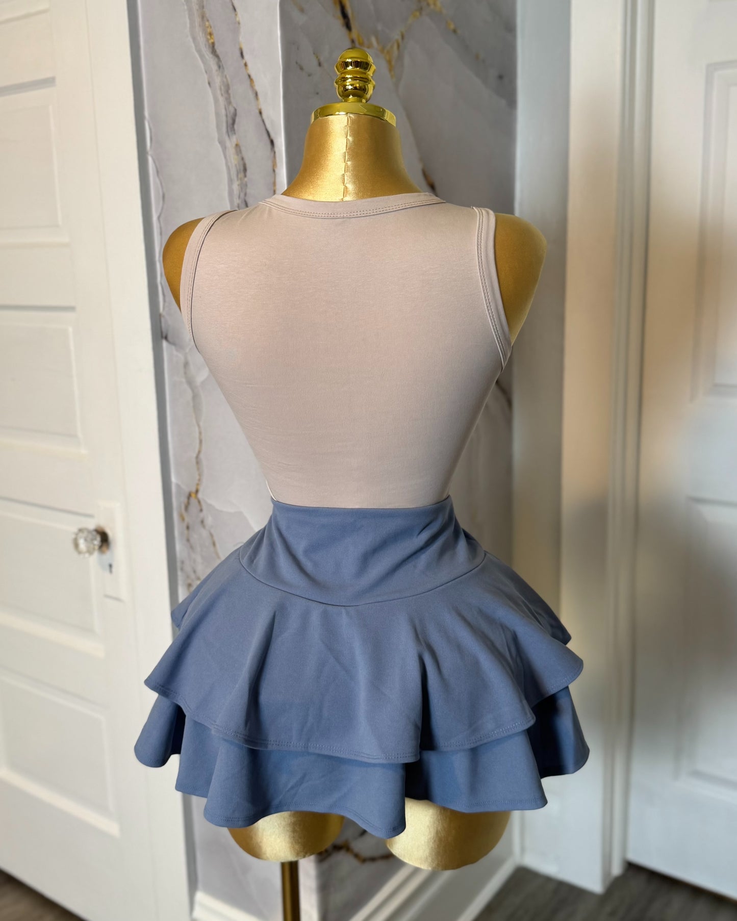 Blue ruffle skirt