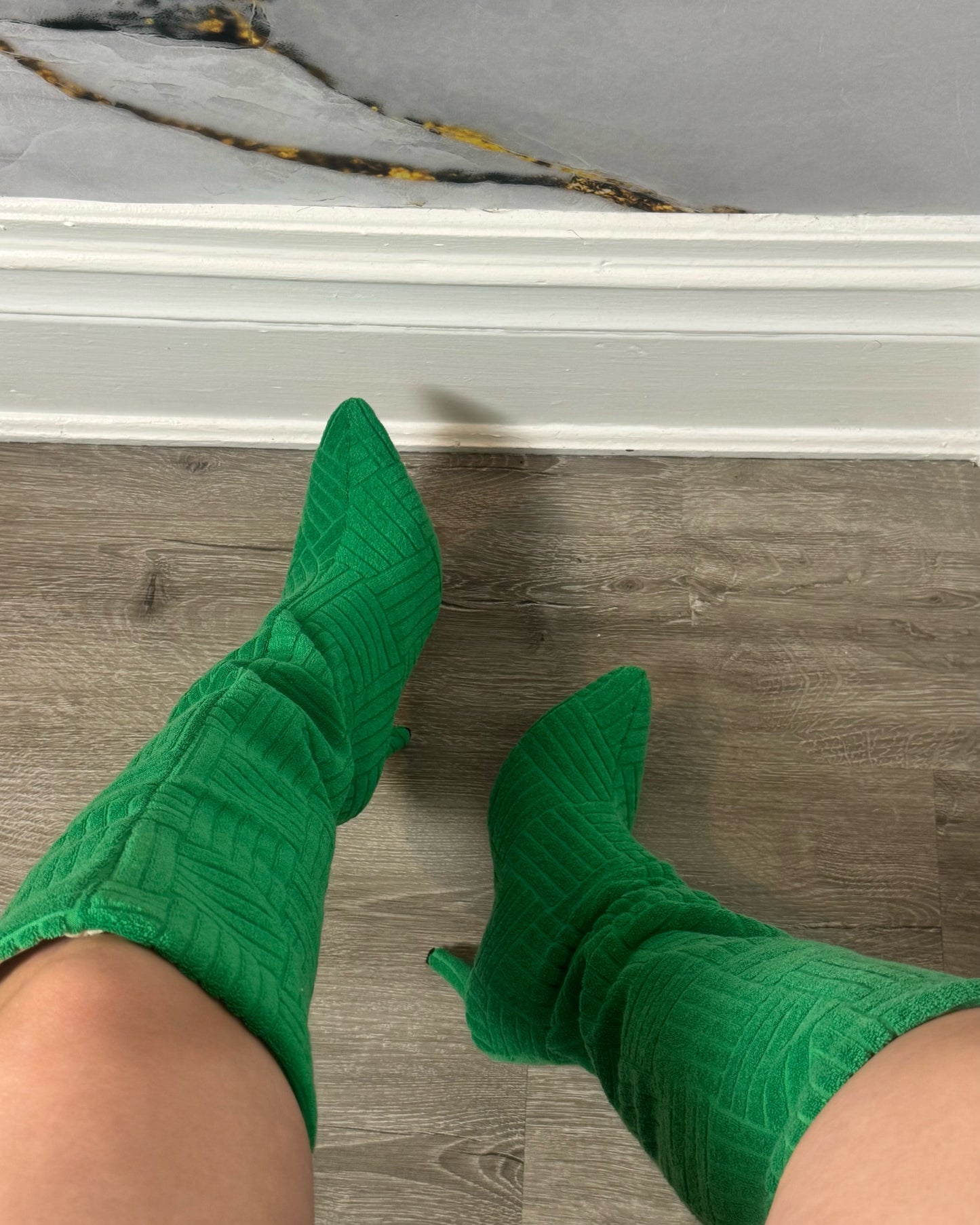 Green soft high boots