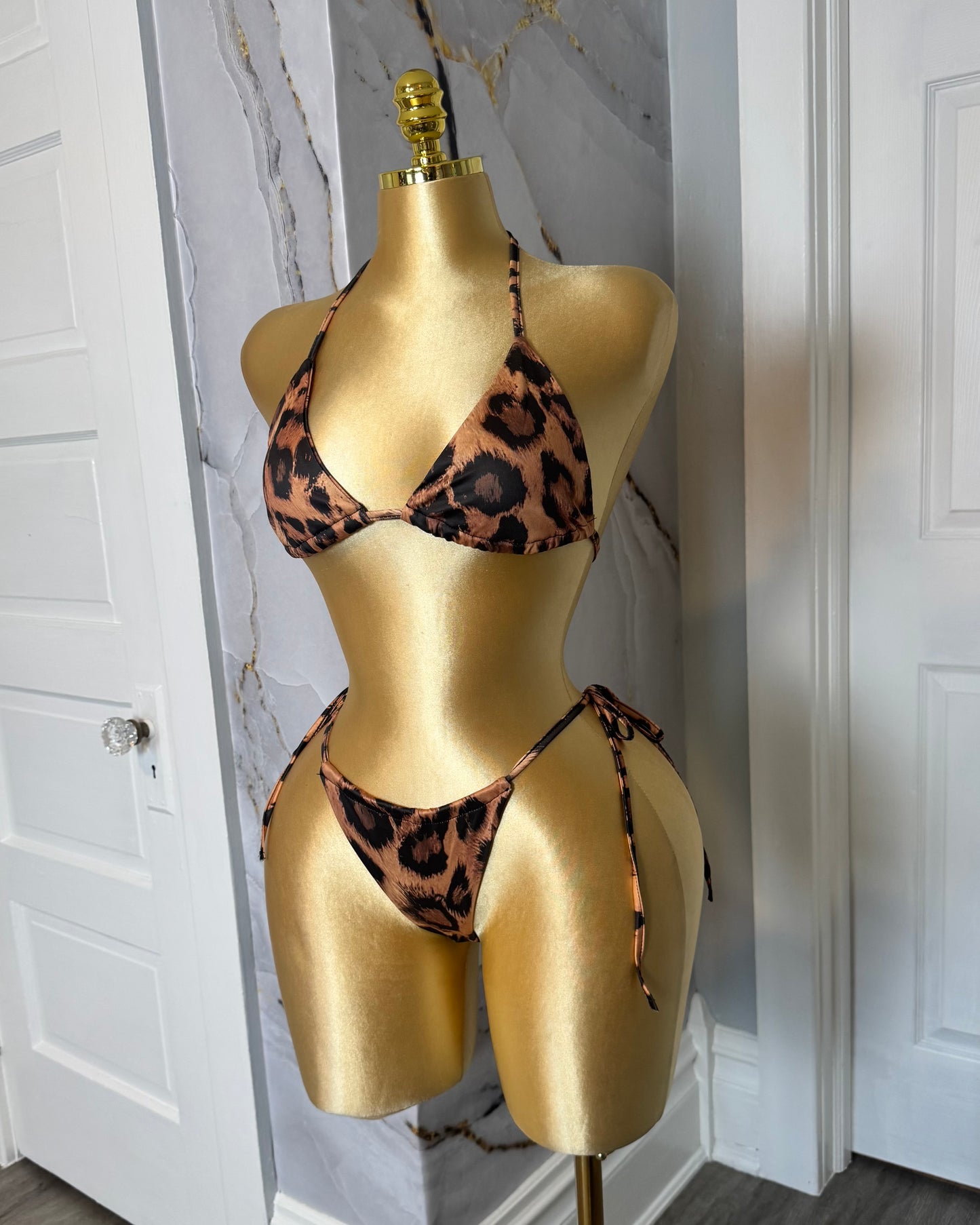 Print mesh swimwear (3pcs)