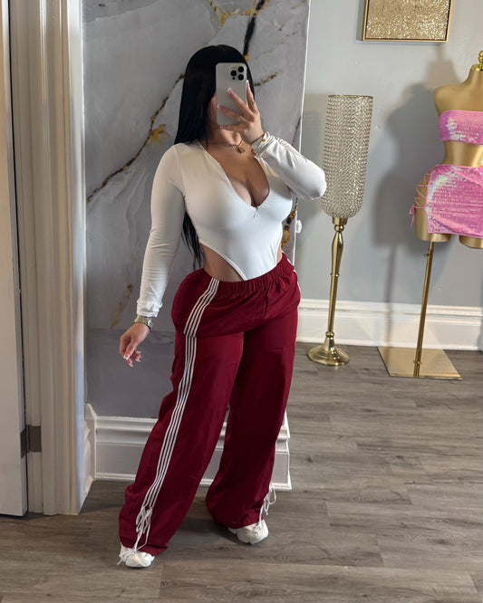 Burgundy sweat pants
