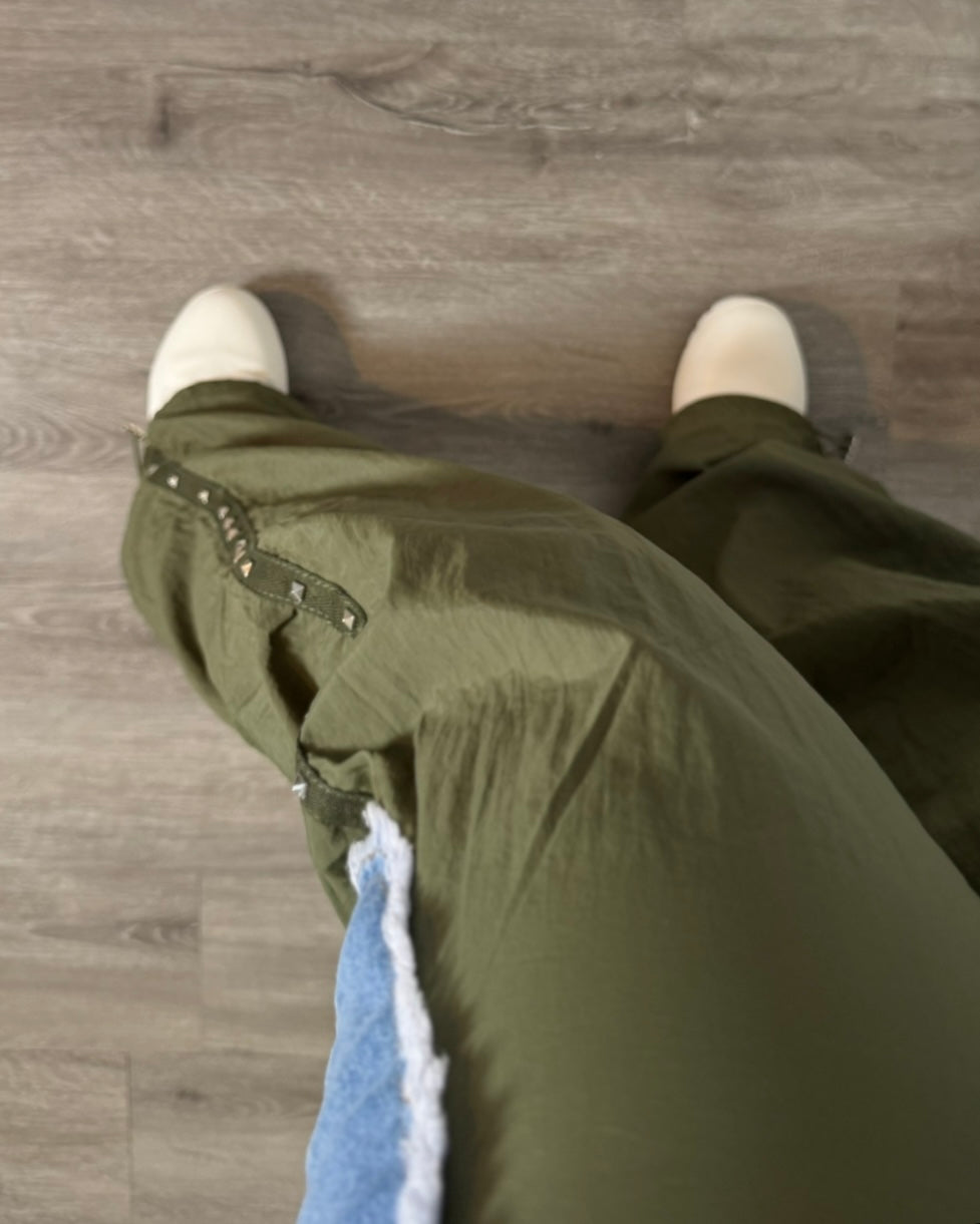 Olive denim pants