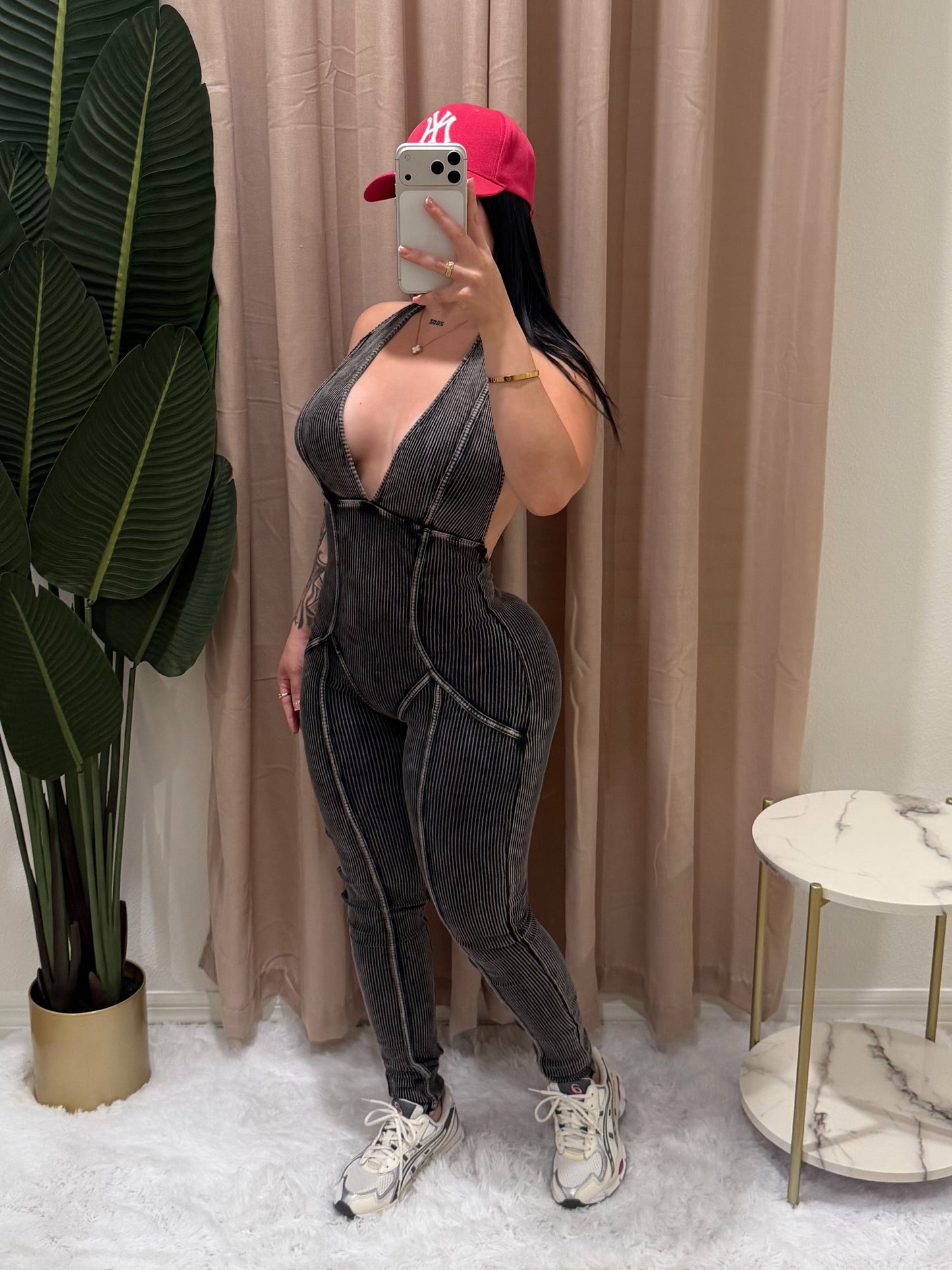 Mixed out jumpsuit (mineral)