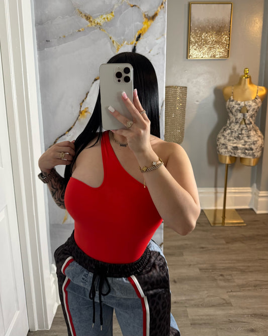 Red dynamic bodysuit