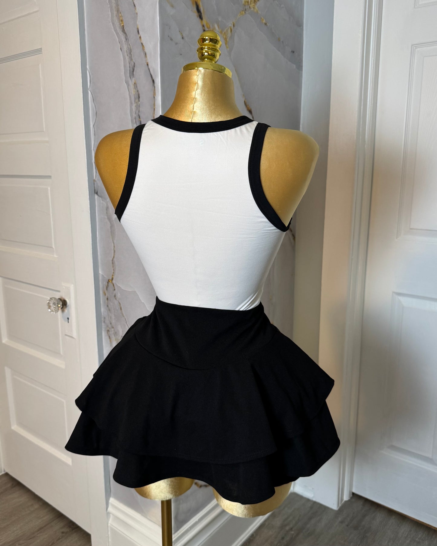 Black ruffle skirt