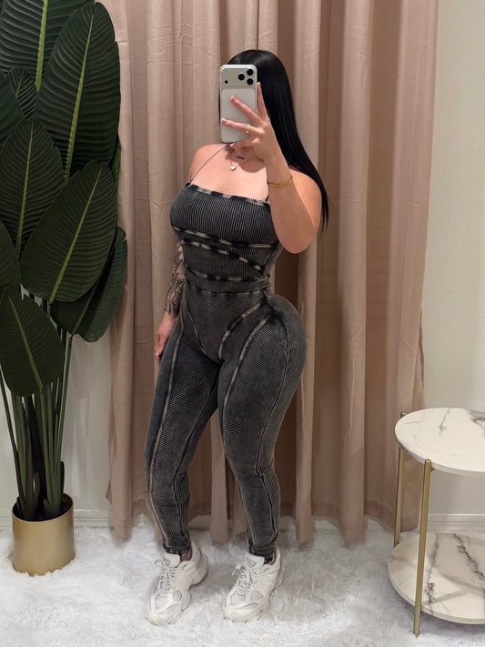 Mixed out jumpsuit (mineral)