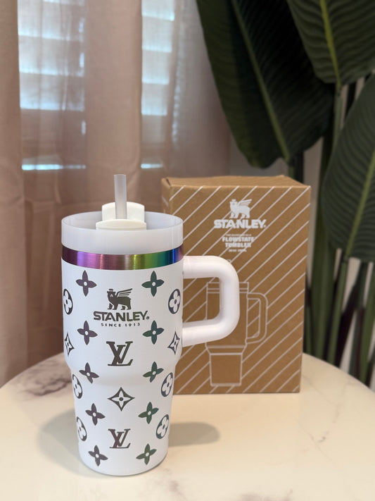 White LV Stanley 20oz