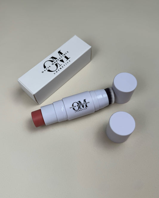 Peachy blush stick & brush