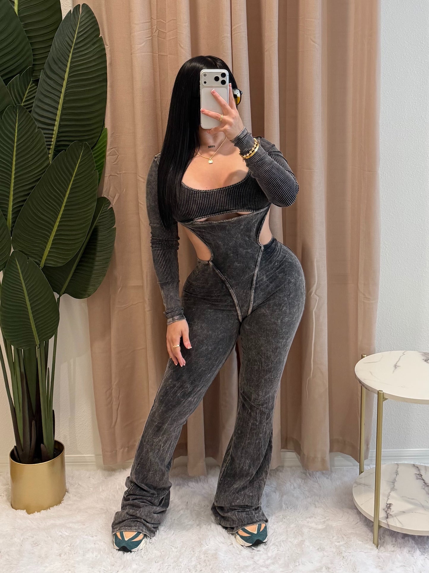 Mixed out jumpsuit (mineral)
