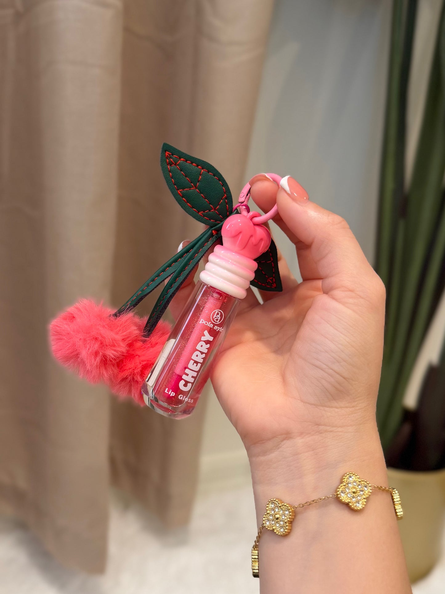 Cherry chain lip gloss